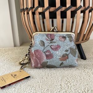 NEW Patricia Nash Cracked Rose Borse Coin Purse